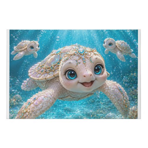 Zander the Tortoise Faux Canvas Print