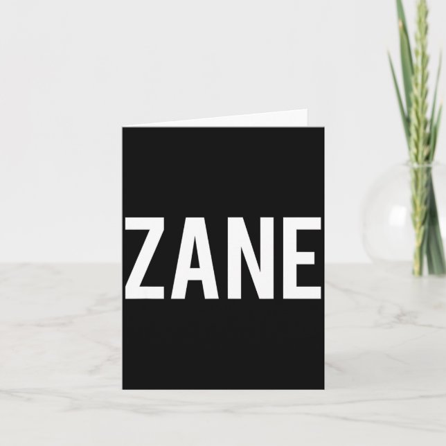 Zane - Cool New Funny Name Fan Gift Tee  Card (Front)