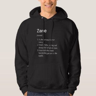Zane Name Definition Funny Dictionary Hoodie