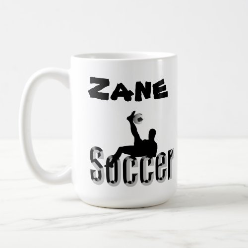 Zane Name With Soccer Design Coffee Mug