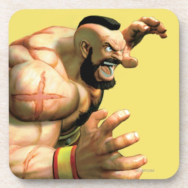 Zangief Ready to Grab Beverage Coaster (Front)