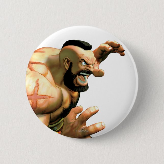 Zangief Ready to Grab Pinback Button (Front)