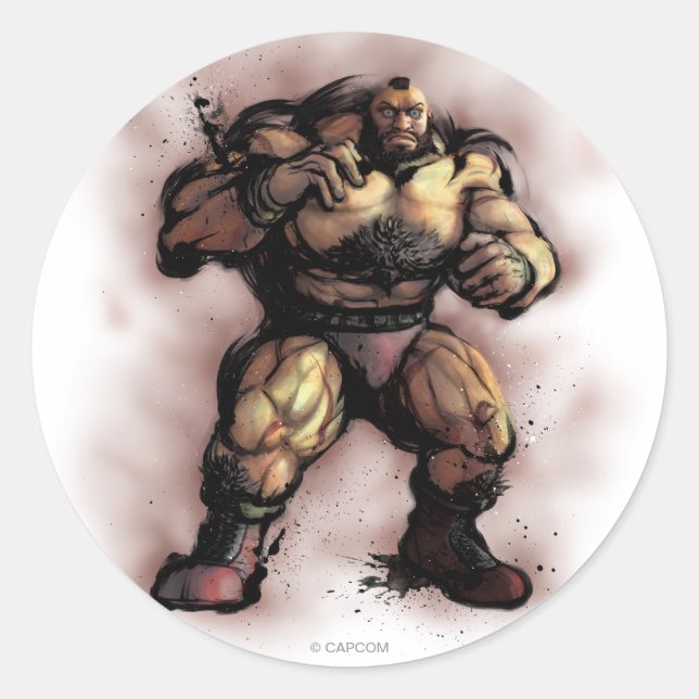 Zangief Stance Classic Round Sticker (Front)