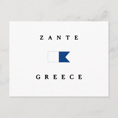Zante Greece Alpha Dive Flag Postcard