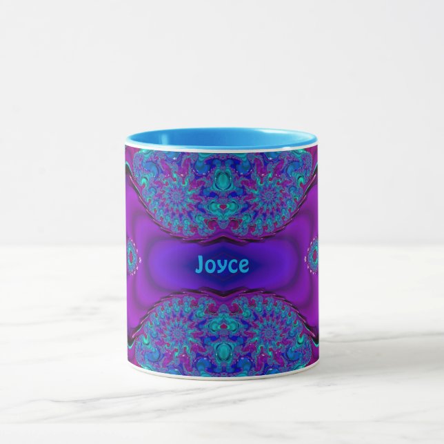 ~ Zany 3D ~ Blue, Green and Purple Mug JOYCE (Center)
