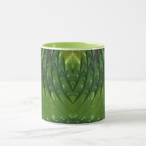  Zany 3D Fractal  Green Lover Mug