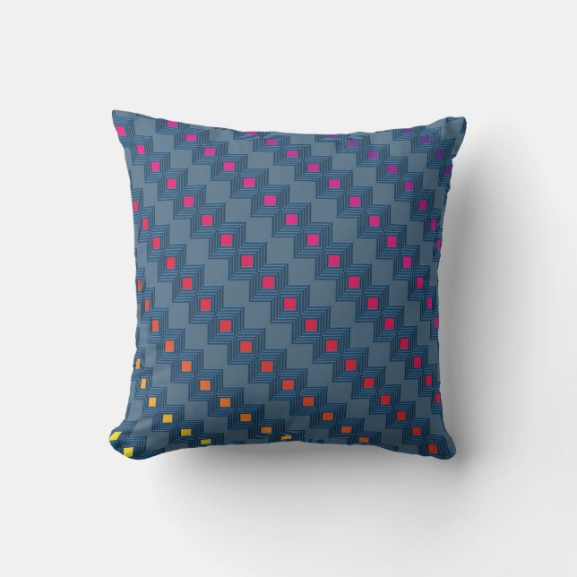 Zany abstract squares throw pillow (Front)