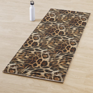 Zany and Spiffy Leopard Spots Leather Grain Look Yoga Mat