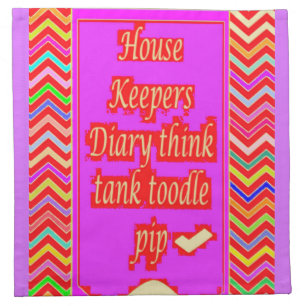  ZANY ART DESIGN WITH HOUSEKEEPER WORDS CLOTH NAPKIN