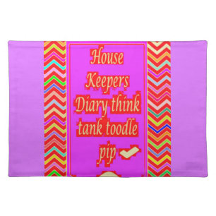  ZANY ART DESIGN WITH HOUSEKEEPER WORDS CLOTH PLACEMAT