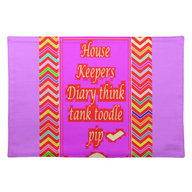  ZANY ART DESIGN WITH HOUSEKEEPER WORDS CLOTH PLACEMAT (Front)