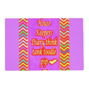  ZANY ART DESIGN WITH HOUSEKEEPER WORDS PLACEMAT