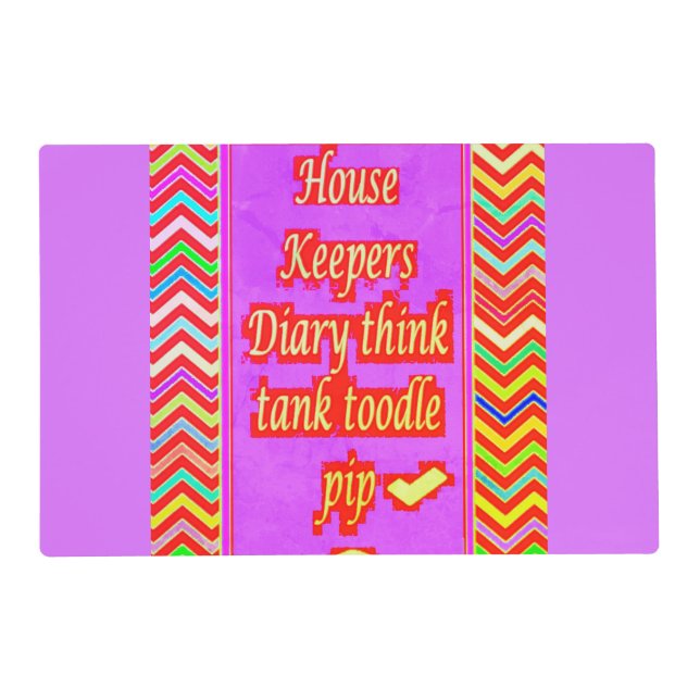  ZANY ART DESIGN WITH HOUSEKEEPER WORDS PLACEMAT (Front)