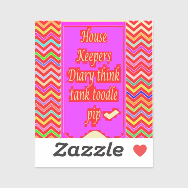  ZANY ART DESIGN WITH HOUSEKEEPER WORDS STICKER (Sheet)