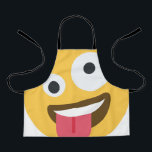 Zany Face Emoji  Apron<br><div class="desc">Zany face emoji from (Twemoji). Image by Twitter (https://twemoji.twitter.com/) is licensed under CC BY 4.0 (https://creativecommons.org/licenses/by/4.0/deed.en).</div>