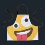 Zany Face Emoji  Apron<br><div class="desc">Zany face emoji from (Twemoji). Image by Twitter (https://twemoji.twitter.com/) is licensed under CC BY 4.0 (https://creativecommons.org/licenses/by/4.0/deed.en).</div>