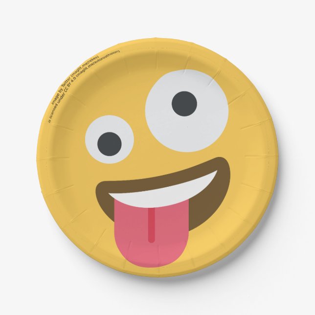 Zany Face Emoji  Paper Plates (Front)