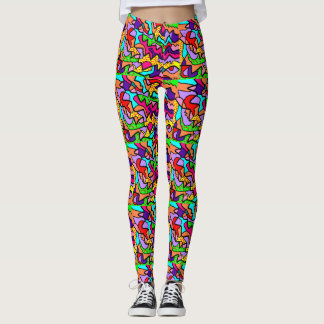 Zany fashion designer leggings multi patterned