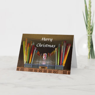 Zany organ Christmas card