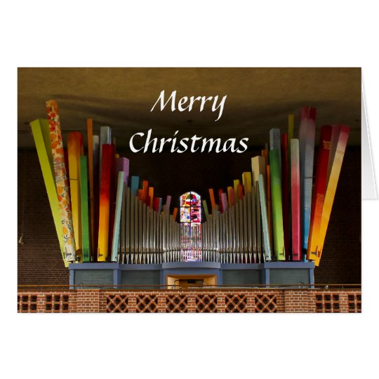 Zany organ Christmas card