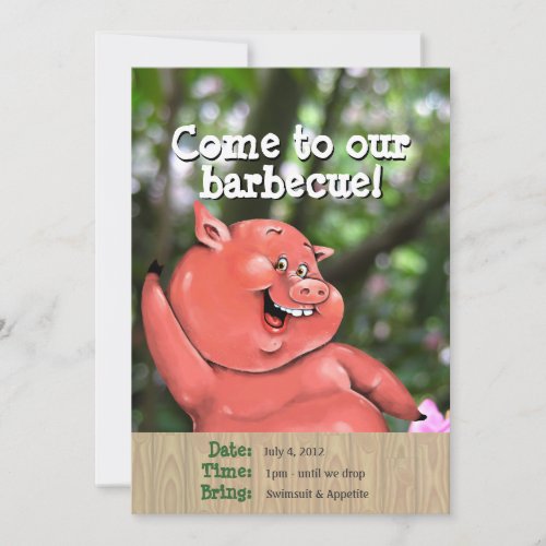 Zany pig roast summer barbecue custom template