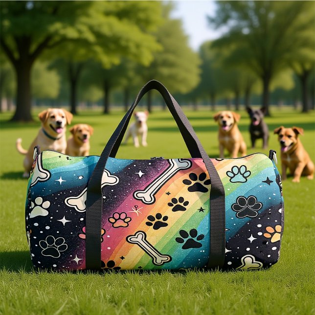 Zany Rainbow Pet Adventure  Duffle Bag (Creator Uploaded)