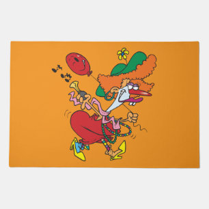 Zany Woman Running Clown Doormat