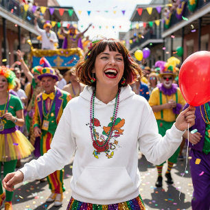 Zany Woman Running Clown Hoodie