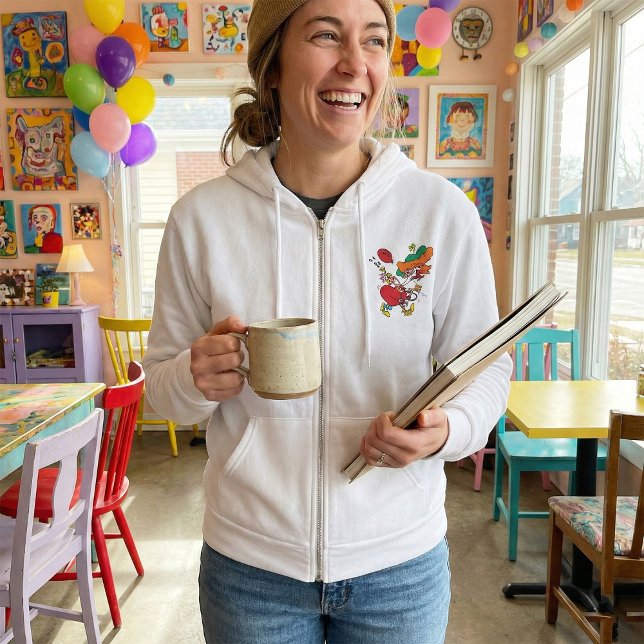 Zany Woman Running Clown Hoodie (Creator Uploaded)