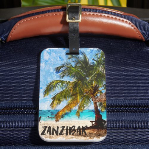 Zanzibar Africa Tropical Beach Travel  Luggage Tag