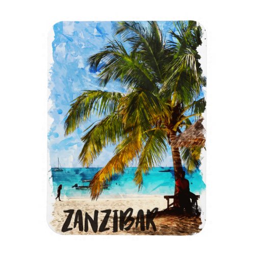 Zanzibar Africa Tropical Beach Travel Photo Magnet