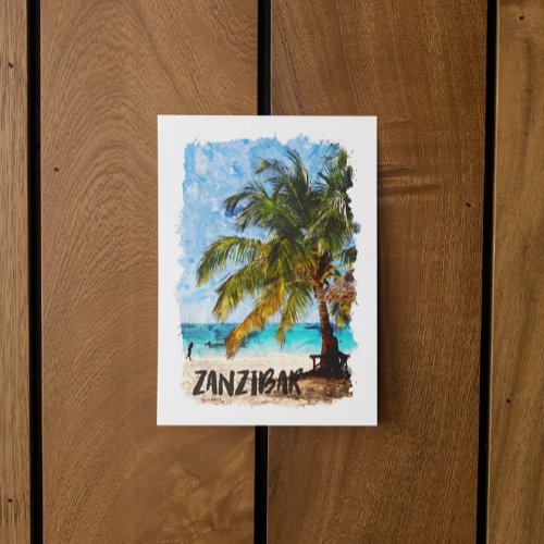Zanzibar Africa Tropical Beach Travel  Postcard