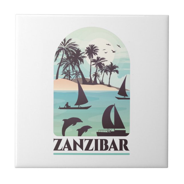 Zanzibar Africa Vintage  Ceramic Tile (Front)