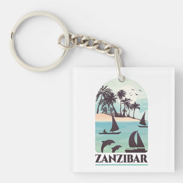 Zanzibar Africa Vintage  Keychain (Front)