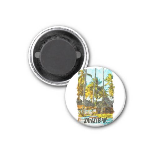 Zanzibar Africa Vintage Travel Illustration Magnet