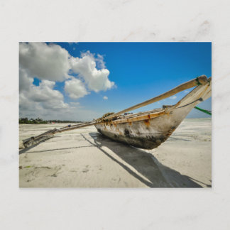 Zanzibar fisher boat postcard
