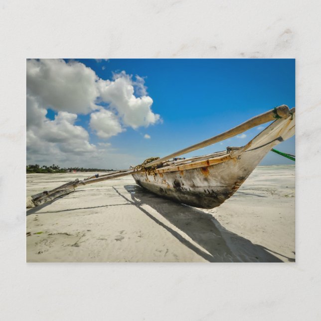 Zanzibar fisher boat postcard (Front)