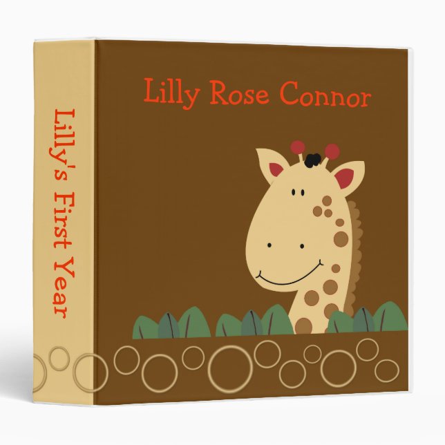 ZANZIBAR GIRAFFE Baby Photo Album Binder 1.5 (Front/Spine)
