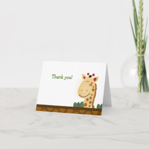 Zanzibar GIRAFFE Birthday Folded Thank you note