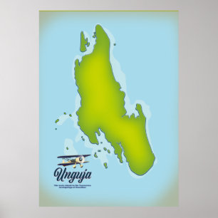 Zanzibar Island travel map Poster