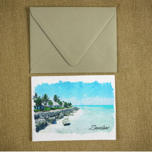 Zanzibar Tansania Tropical Retro Vintage Travel  Postcard