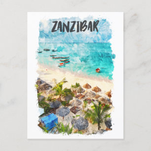 Zanzibar Tansania Vintage Travel Postcard