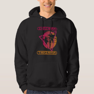 Zanzibar Tanzania Retro Palm tree Ocean Vacation S Hoodie
