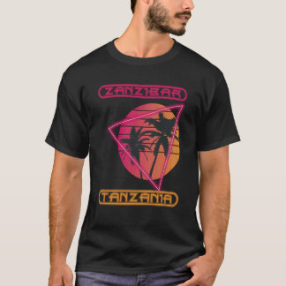 Zanzibar Tanzania Retro Palm tree Ocean Vacation S T-Shirt