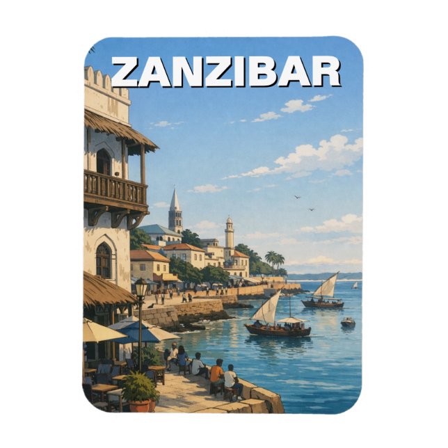 Zanzibar Tanzania Travel Magnet (Vertical)