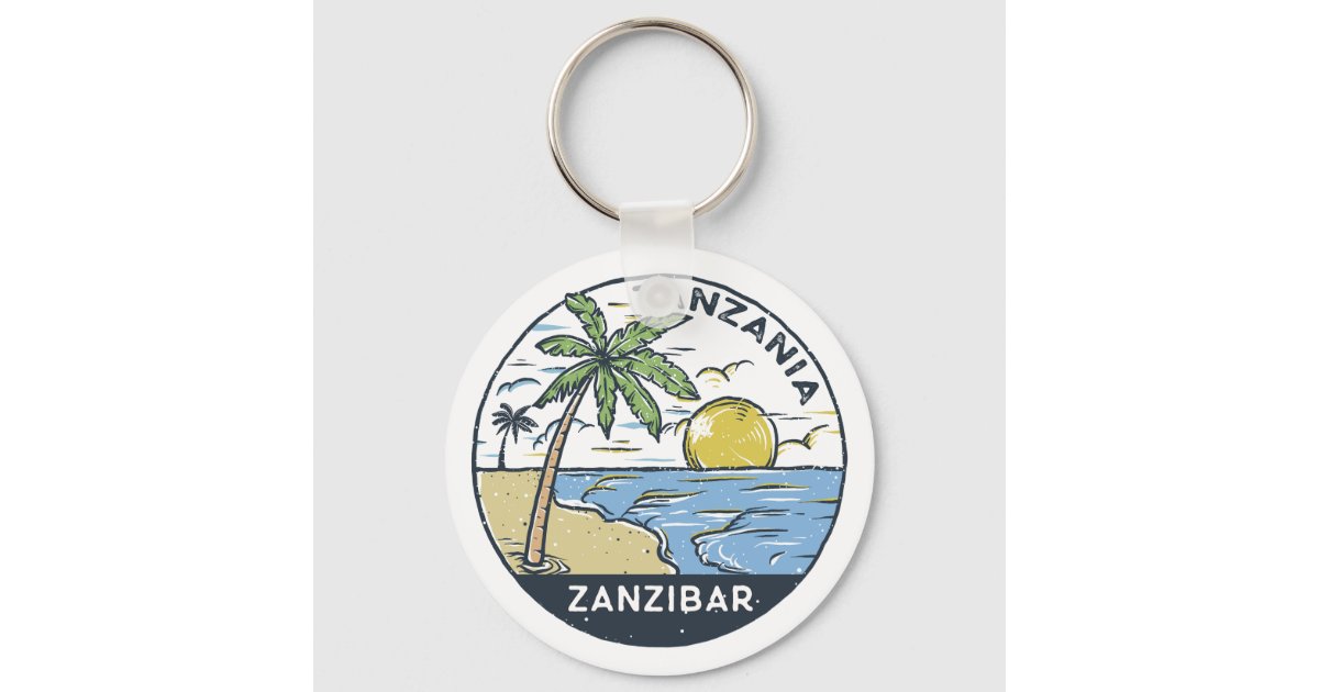 Zanzibar Tanzania Vintage Keychain | Zazzle
