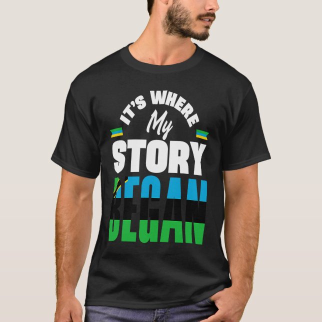 Zanzibar Zanzibari Zanzibar Flag Its Where My Stor T-Shirt (Front)