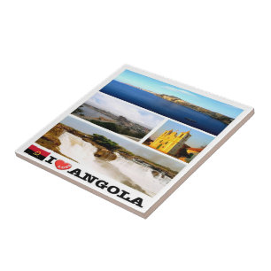 zAO003 ANGOLA I LOVE, Mosaic, Africa, Ceramic Tile