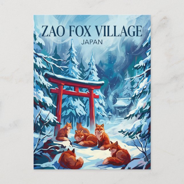 Zao Fox Village Japan Postcard (Front)