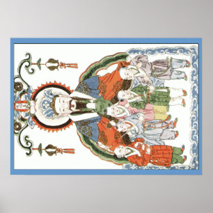 Zao Jun Chinese kitchen god poster